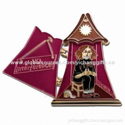 Folding Lapel Pin with Hinge, Fast Delivery, Low MOQ, OEM Designs and Logos Welcomed